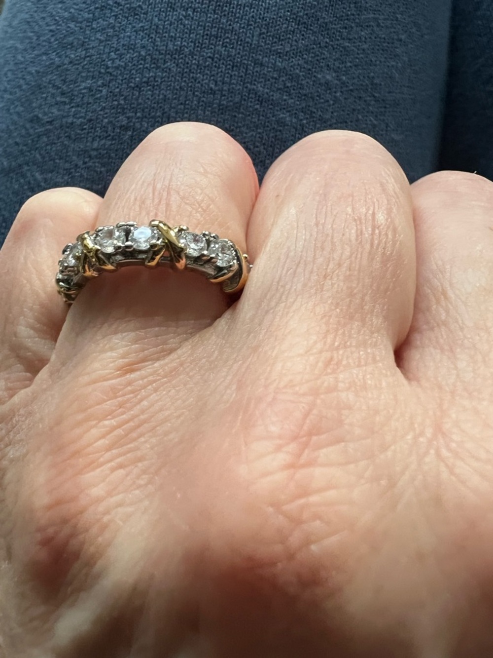 Gold and Silver Tone Diamond Eternity Band - Women's Jewelry